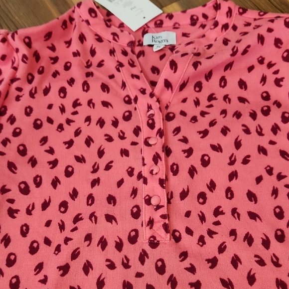 Kim Rogers Tops - Kim Rogers Pink Blouse with Red Accents